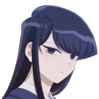 😒 Komi Shouko Komi Can't Communicate Аниме, Девушка, Komi Can't Communicate, Коми Сёко, Выражение лица, Мило, Серьезный telegram sticker