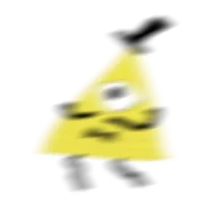 😳 Bill Cipher Gravity Falls cartone animato, triangolo, giallo, animazione, mistero telegram sticker