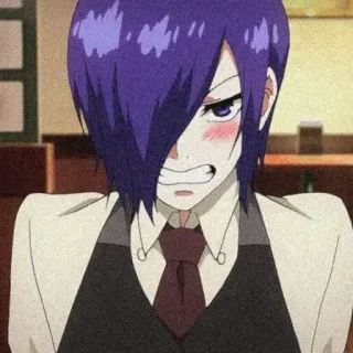💈 Touka Kirishima Tokyo Ghoul Anime, Touka, Kirishima, Tokyo Ghoul, Enfadado, Personaje telegram sticker