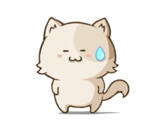 😅 kot, kawaii, słodki, naklejka, zmartwiony, spocony telegram sticker