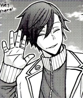 🤗 Hey there! Anime, Manga, Saludo, Amistoso, Saludando, Personaje, Dibujo, Ilustración telegram sticker