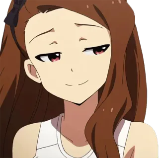 😏 anime, gadis, tersenyum, karakter telegram sticker