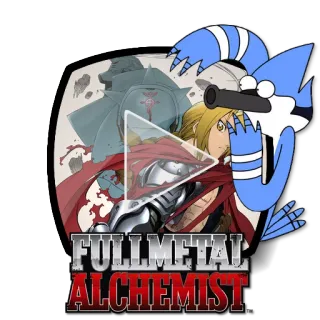 ▶ Fullmetal Alchemist FULLMETAL ALCHEMIST anime, Fullmetal Alchemist, Edward Elric, Mordecai, crossover telegram sticker