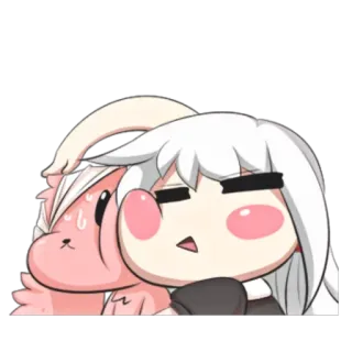 🌙 sticker, cartoon, schattig, anime, roze, konijn whatsapp sticker