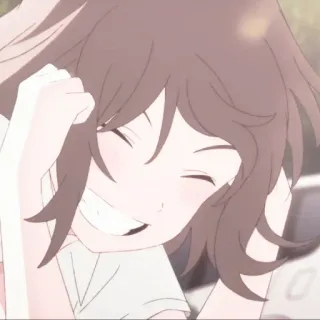 🌷 Fille anime, Dessin animé, Joyeux, Heureux, Personnage féminin, Mignon telegram sticker