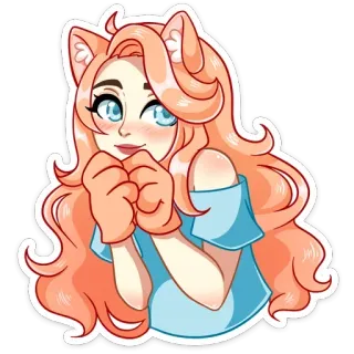 ☺️ catgirl, anime, kawaii, manga, cute, girl, sticker whatsapp sticker