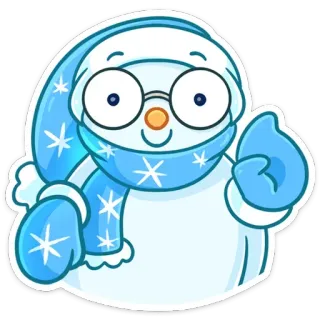 🤓 muñeco de nieve, invierno, nieve, personaje, dibujos animados, fiesta, festivo telegram sticker