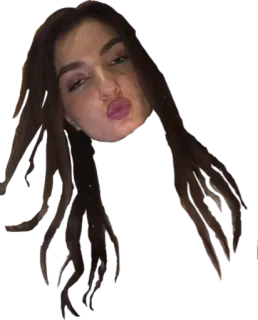 😚 mujer, labios, pelo, cara, morena, belleza telegram sticker
