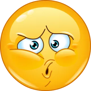 😯 Emoji, Gesicht, Gelb, Verwirrt, Ausdruck, Besorgt telegram sticker