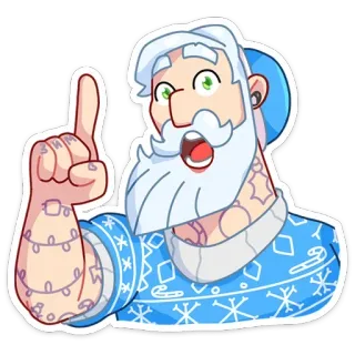 ☝️ ซานตาคลอส, คริสต์มาส, วันหยุด, ฤดูหนาว, ตัวละคร, การ์ตูน, ภาพประกอบ telegram sticker