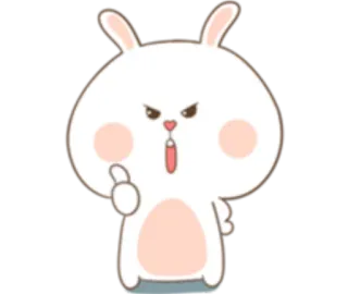 😡 Hase, wütend, süß, Tier, Cartoon telegram sticker