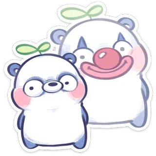 ⭐ sticker, bear, cute, kawaii, clown telegram sticker