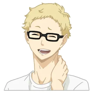 😅 Kei Tsukishima Haikyuu!! anime, tsukishima, kei, haikyuu, volleyball telegram sticker