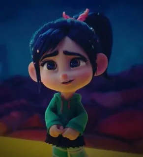🦋 Vanellope von Schweetz Wreck-It Ralph cartoon, movie, disney, wreck-it ralph, vanellope, character whatsapp sticker