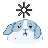 🫥 개, 슬픈, 지친, 동물, 파란색 telegram sticker