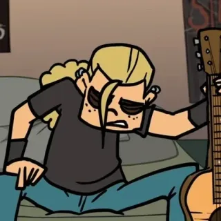 📖 cartoon, guitar, rock, music, character telegram sticker