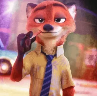 🦊 Nick Wilde Zootopia Nick Wilde, Zoomania, Fuchs, Cartoon, Charakter, Tier telegram sticker
