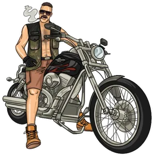 😎 motor, pria, rokok, gaya, kendaraan telegram sticker