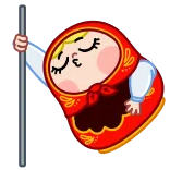 💃 matryoshka, boneka, boneka rusia, tidur, kartun, imut whatsapp sticker