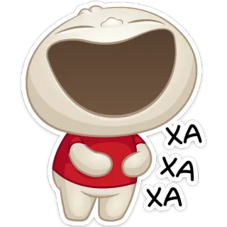 🤣 XA XA XA dibujos animados, riendo, gracioso, personaje, alegre whatsapp sticker