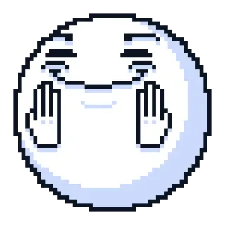 😌 emoticon, middle finger, emoji, pixel art telegram sticker