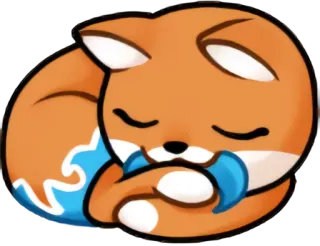 💤 raposa, dormindo, animal, desenho animado, fofo, laranja, enrolado whatsapp sticker