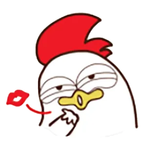 😘 Huhn, Cartoon, Vogel, Emoji, Kuss, niedlich telegram sticker