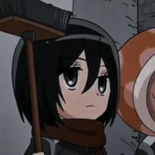 🧣 Mikasa Ackerman Attack on Titan 三笠·阿克曼, 进击的巨人, 动漫, Q版, 可爱, 清洁 telegram sticker