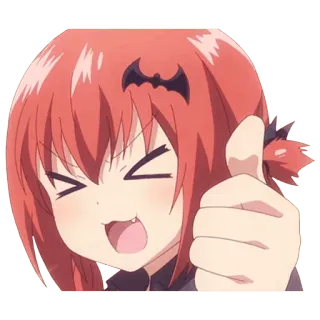👍 Satania Gabriel DropOut anime, demon, girl, thumbs up, cute, cartoon telegram sticker