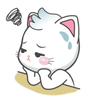 😖 cat, sad, tears, cartoon, kawaii telegram sticker