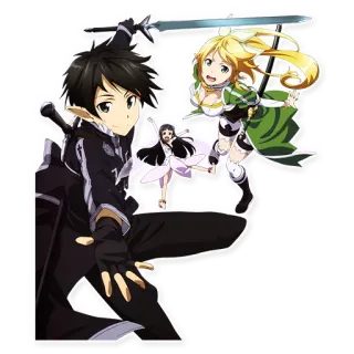 👫 Kirito Sword Art Online 애니메이션, 검, 캐릭터, 온라인, 게임 telegram sticker