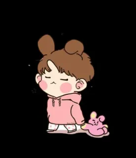 😌 Dessin animé, Mignon, Anime, Lapin, Rose, Kawaii whatsapp sticker