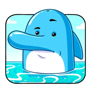 🏖 дельфин, море, океан, животное, мультфильм, милый, вода telegram sticker