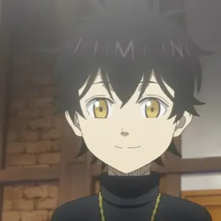 💛 Yuno Black Clover Anime, Mangá, Personagem, Cabelo preto, Yuno telegram sticker