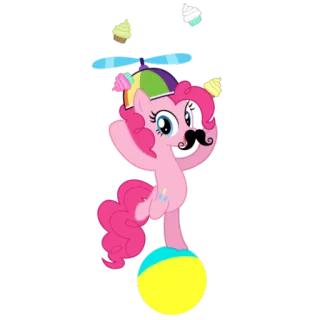 👨 Pinkie Pie My Little Pony pinkie pie, усы, пони, мультфильм, жонглирование, кекс telegram sticker