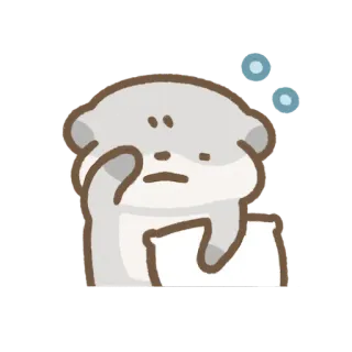 😴 mignon, animal, pensif, question, confus, dessin animé whatsapp sticker