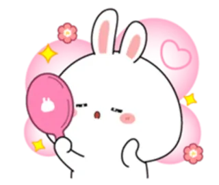 😍 bunny, cute, rabbit, kawaii, sticker, mirror telegram sticker