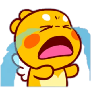 😭 piangere, triste, emoji, cartone animato, giallo, lacrime telegram sticker