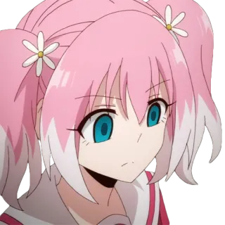 😠 Anime, Chica, pelo rosa, Personaje, lindo, Dibujo animado telegram sticker
