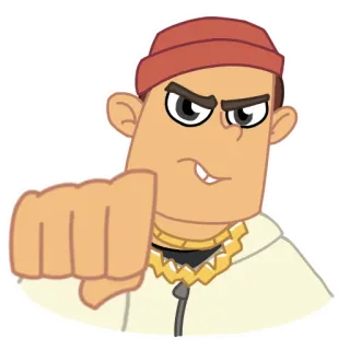 👊 Cartone animato, Personaggio, Arrabbiato, Gesto telegram sticker