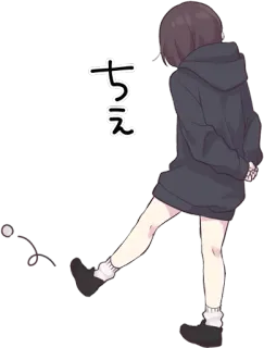 😔 ちえ Anime, Ragazza, Carina, Cartone animato, Adesivo telegram sticker