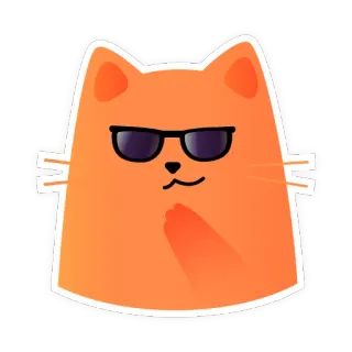 😎 кот, солнцезащитные очки, круто, животное, оранжевый telegram sticker