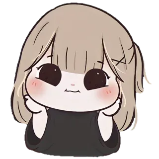 🐼 chibi, imut, kartun, gadis, menggemaskan, stiker telegram sticker