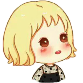 😳 мультфильм, девушка, блондинка, аниме, милый, каваи, стикер telegram sticker