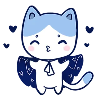 😚 gato, fofo, animal, desenho animado, adesivo, kawaii telegram sticker
