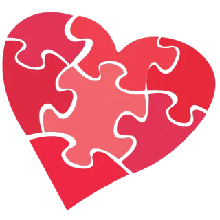 😍 serce, puzzle, miłość, połączenie, związek, walentynki whatsapp sticker
