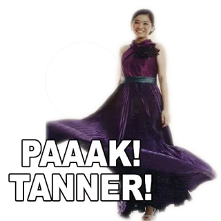 👾 PAAAK! TANNER! text, mode, frau, kleid, aufkleber whatsapp sticker