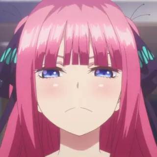 😠 Nino Nakano The Quintessential Quintuplets Anime, Mangá, Cabelo rosa, Garota, Personagem, Nino Nakano, The Quintessential Quintuplets telegram sticker