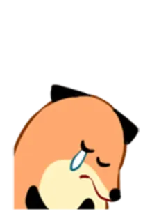 😢 狐狸, 悲伤, 哭泣, 表情符号, 卡通 telegram sticker
