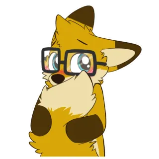 😳 furry, fox, anthro, animal, cartoon, glasses telegram sticker